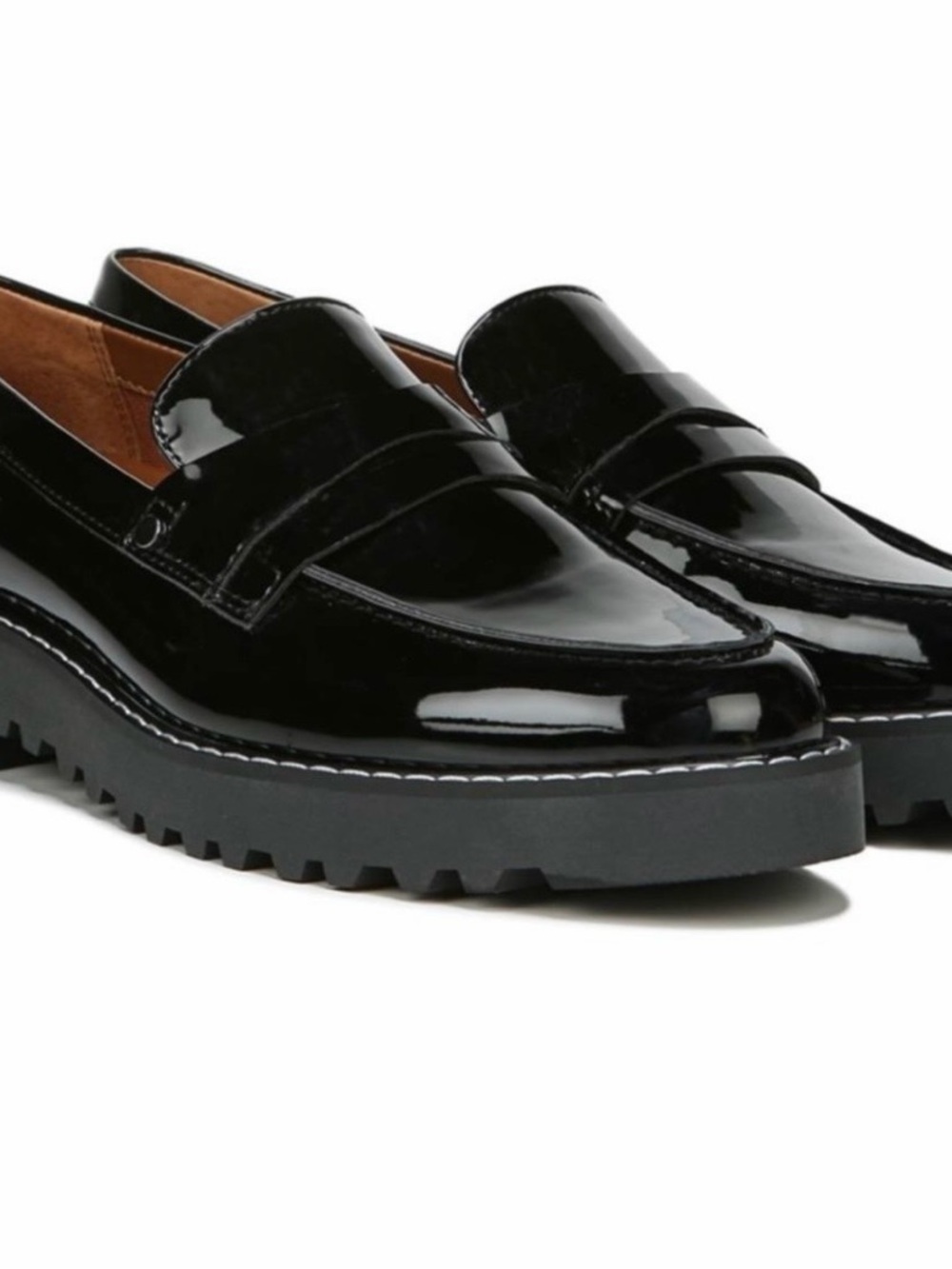 Franco Sarto Black Patent Penny Loafers